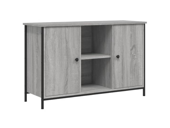 LKJephalotrope TV-Schrank Lowboard Grau Sonoma 100x35x65 cm Kompakter Fernsehtisch mit Türen und Fächern für Wohnzimmer und Schlafzimmer. Bietet Struktur und Stabilität im Raum.