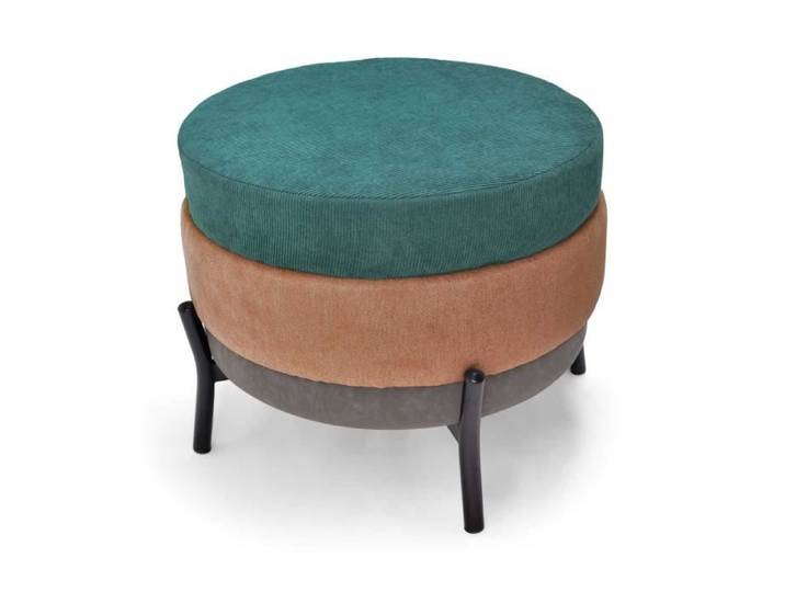Pouf rond - HAMBURG - Rose - PU/velours/tissu - Style élégant - Intérieur