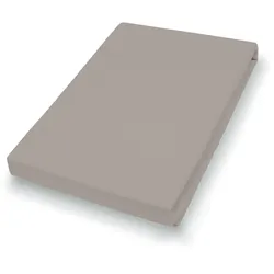 Spannbettlaken Jersey kiesel (BL 190x200 cm) - grau - BL 190x200 cm