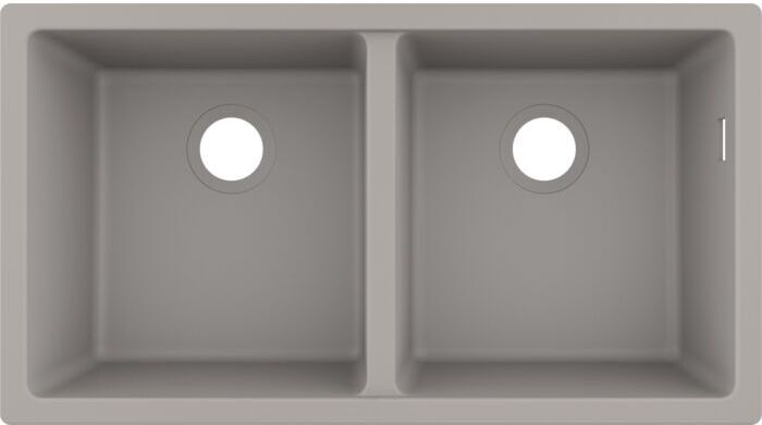Hansgrohe Unterbauspüle 43434380 820 x 450 mm, 2 Hauptbecken, betongrau