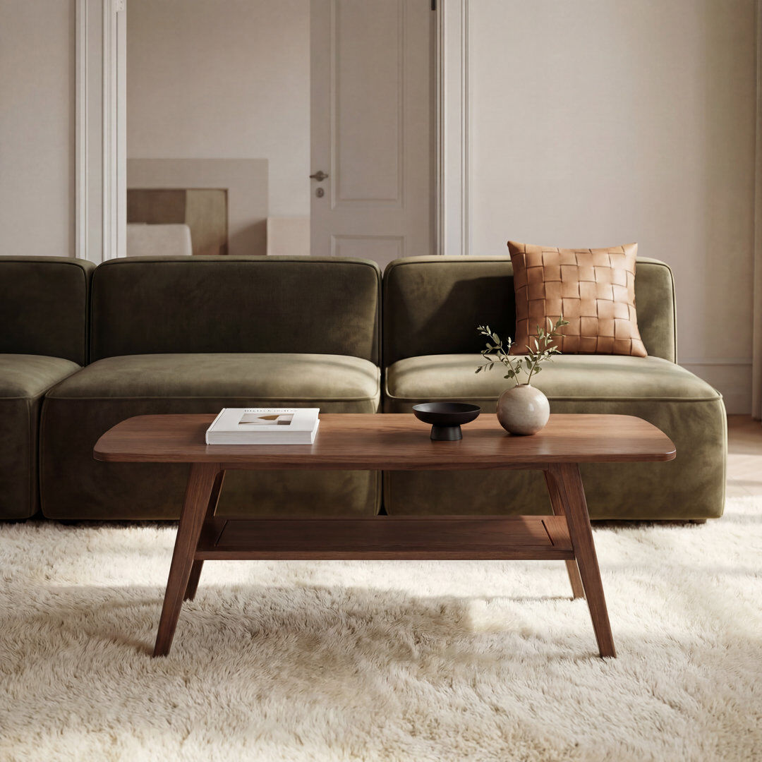 YESWOOD NRLBSC Solid Wood Solid Wood Coffee Table with Storage Brown Oak 100cm