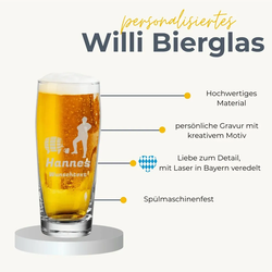 Willi Becher Bierglas Helles-Glas 0,5 l mit Eichung - Bierfass
