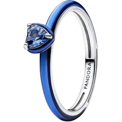 Pandora 193088C03 Damenring Silber Blaues Chakra Herz, 58/18,5