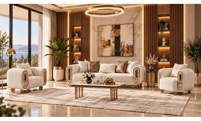 Furnia Granda 3 Pieces Living Room Sets 1 Sofa 2 Chair