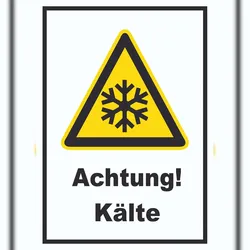 HB-Druck Achtung Kälte A4 Rückseite selbstklebend Schild