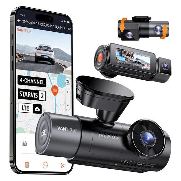 Vantrue N5 S (Eingebautes Display, GPS-Empfänger, WLAN, 2.7K) (N5 S)