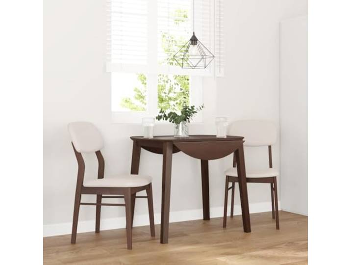 RJPLMFV Essstühle, Massivholz, 2-teilig, Braun Kissen inklusive, ergonomische Rückenlehne, langlebig, für Esszimmer und Wohnzimmer