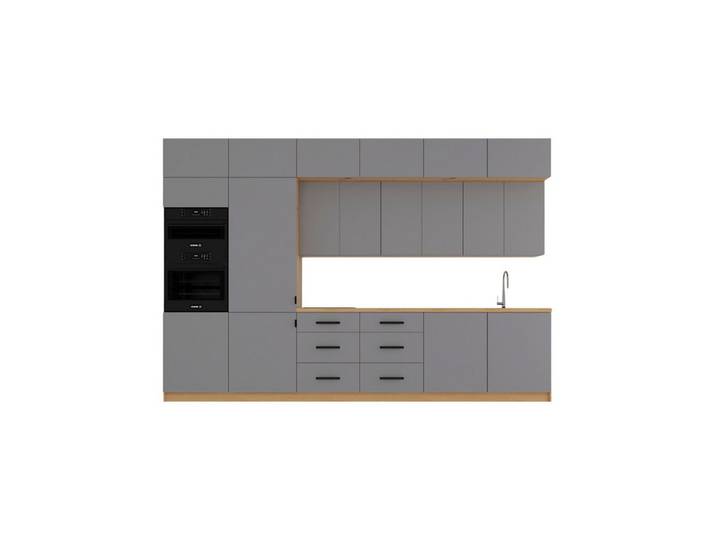 ROYAL24_MARKT Küchenzeile Nexa K72-G360 L - Langlebige Materialien für hohe Belastbarkeit, (Komplett Set), Top Stoffe - Exklusiv - Hochwertig.