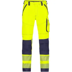 Dassy Stretch-Warnschutzbundhose mit Kniepolstertaschen Aruba - neongelb/dunkelblau - 56