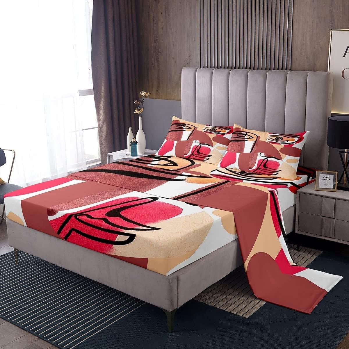 3-delige beddengoed set met abstract graffiti design in multicolor
