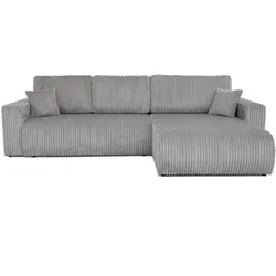 ECKSCHLAFSOFA Porto mit universelle Ottomane, Hellgrau
