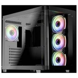 LC Power LC-8001B-ON Micro-Tower Gaming-Gehäuse Schwarz Seitenfenster