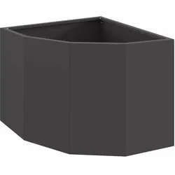 Helloshop26 - Moderne Eck-Pflanzkübel für den Außenbereich 45 x 45 x 35 cm aus schwarzem Stahl