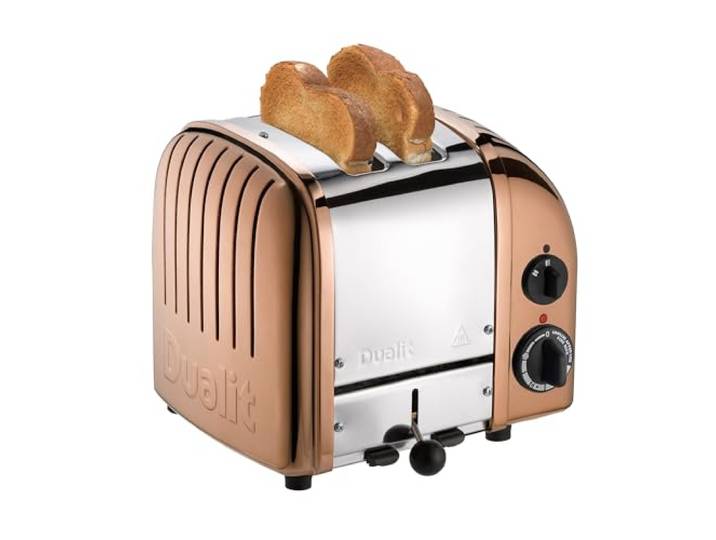 Dualit NEWGEN Premium Toaster 2 Scheiben Kupfer, handgefertigt in GB Toaster Retro mit ProHeat®-Heizelementen, gleichmäßige Bräune, mechanischer Timer, manueller Hebel, Edelstahlgehäuse