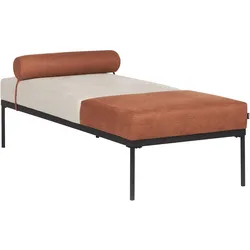 CHAISELONGUE Kunstleinen Goldbraun Malmos