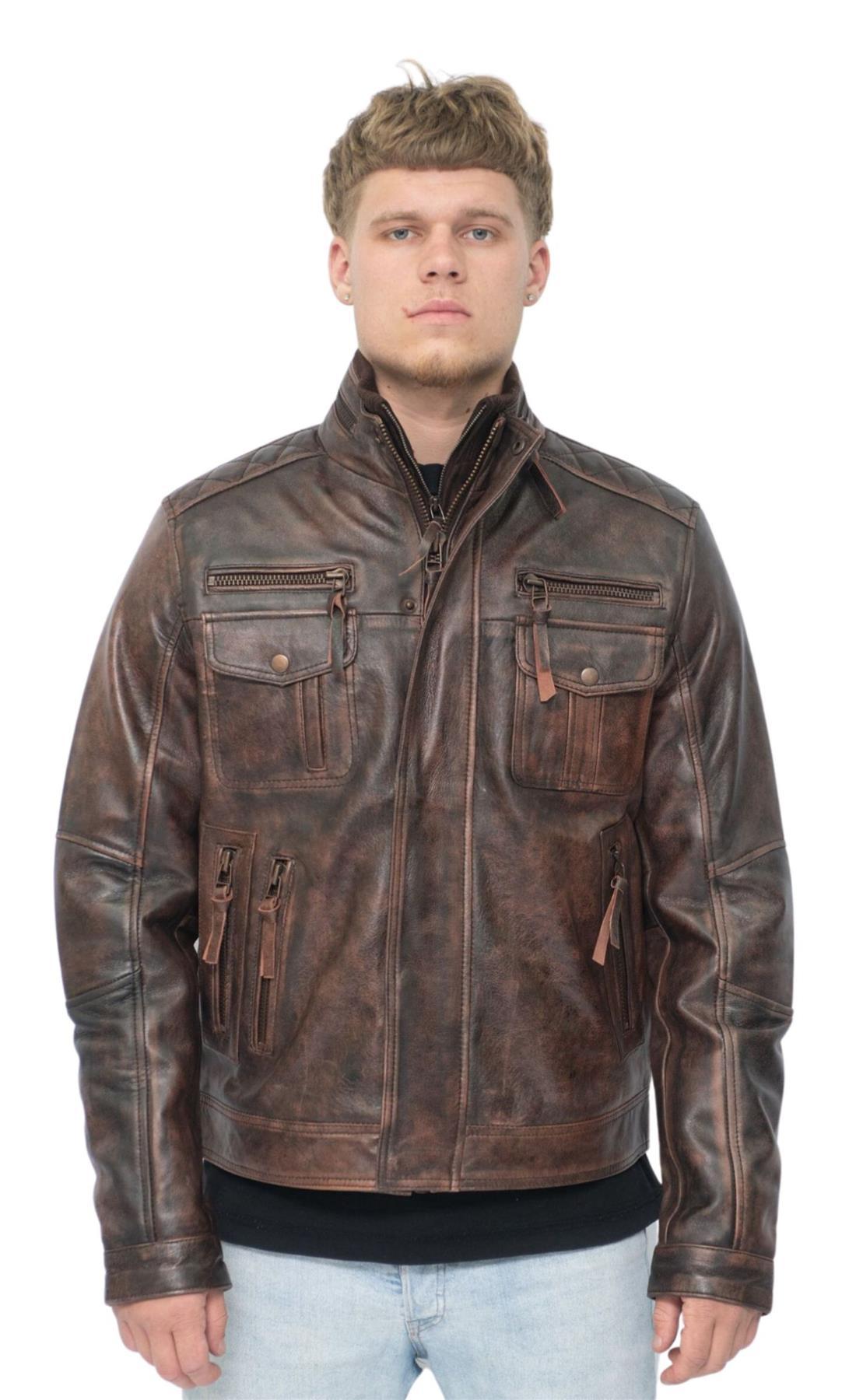 Herren-Leder-Retro-Bikerjacke-Toronto