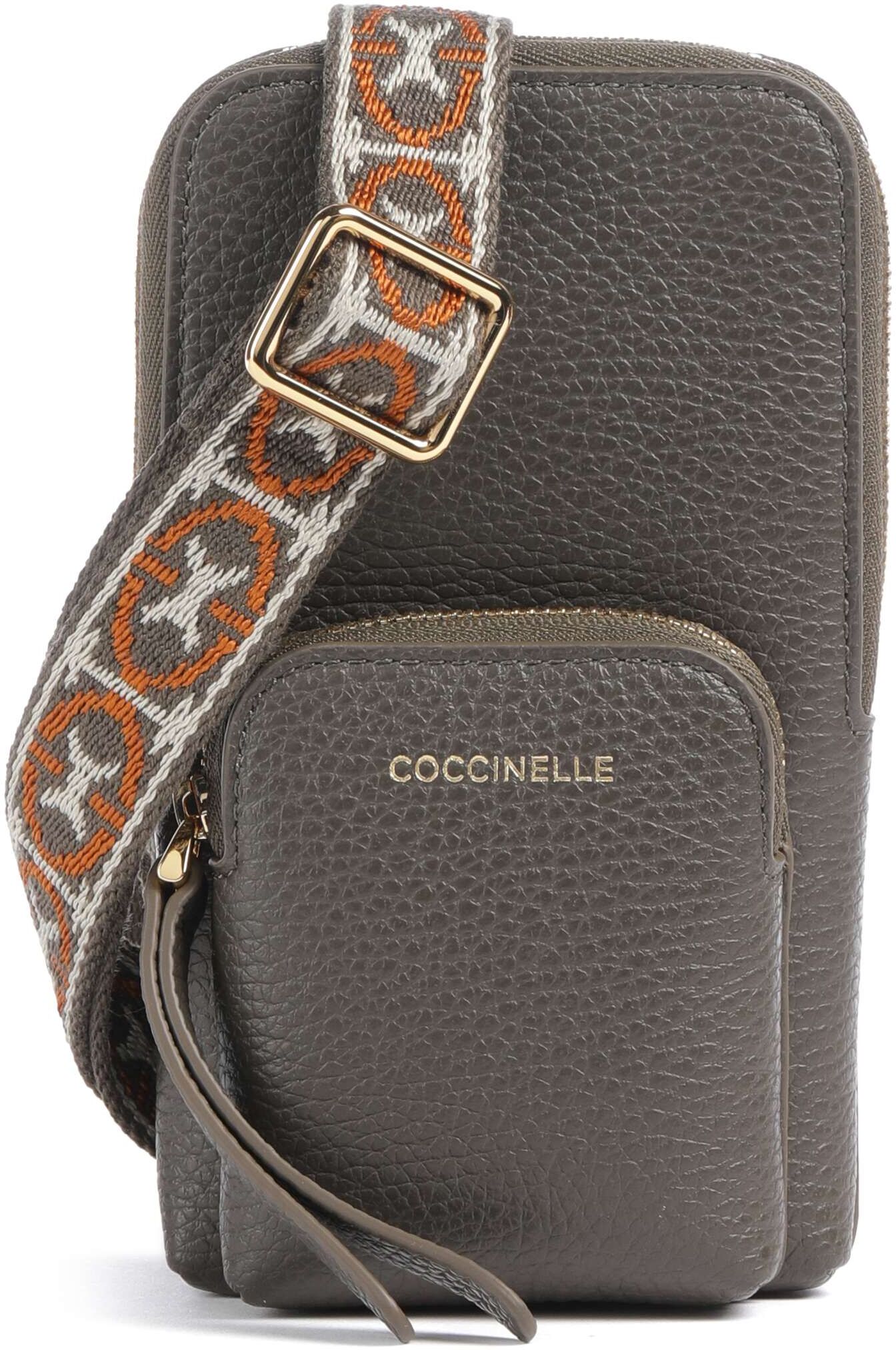 Coccinelle Pixie Handytasche aus Leder, oliv