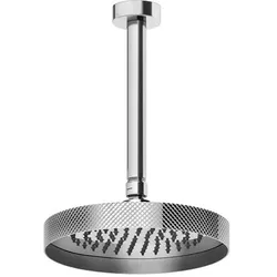Gessi Anello, Antikalk-Kopfbrause D=218 mm, mit Gelenk und Deckenarm, personalisierbare Länge, 63450706, Farbe: Metall Schwarz PVD