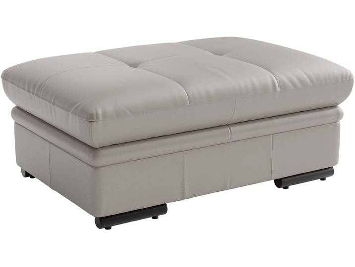 Polsterhocker SIT & MORE Viola, Leder, B: 102 cm , beige (light grau), B:102cm H:43cm T:68cm, Hocker, Polsterhocker, mit praktischen Stauraum