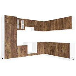 vidaXL 14-tlg. Küchenschrank-Set Porto Räuchereiche Holzwerkstoff