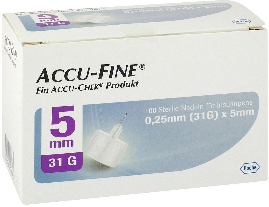Accu Fine sterile Nadeln für Insulinpens 5 mm 31 G 100stk