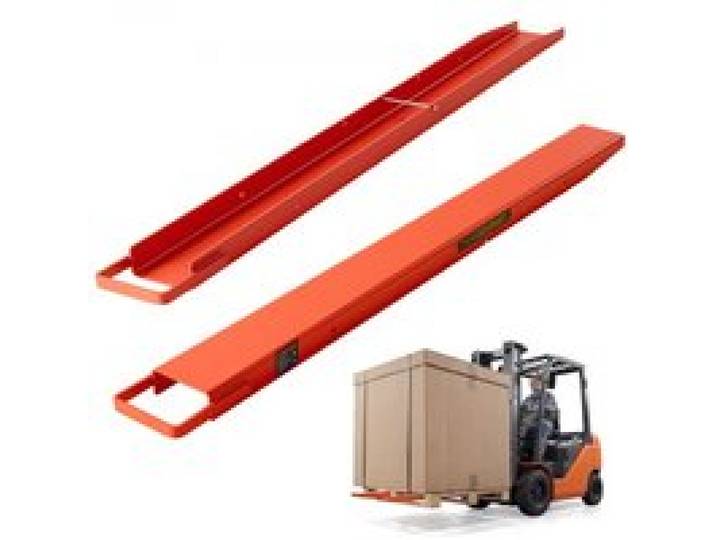 VEVOR Rallonges de Fourches pour Chariot Élévateur 1520x115 mm, Extensions de Fourches à Palettes pour Charges Lourdes, Boucle de Retenue et Verrouillage Inférieur, en Acier Robuste, Orange, 1 Paire