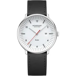 Mondaine MLE.41910.LBV Herrenuhr Doppio Solar Schwarz/Weiß 41 mm