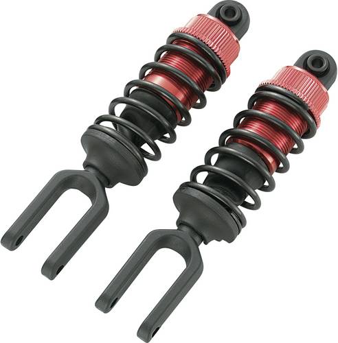 Reely 1:6 Aluminium-Öldruckstoßdämpfer Rot mit Federn Schwarz 12.5cm 2St.
