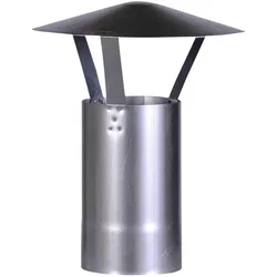 FireFix, Zubehör Kerzen + Kamin, A130/RH Regenhut (verzinkt), Höhe 420 mm, ø 130 mm - für 0,6 mm Starke Ofenrohre, Silbe