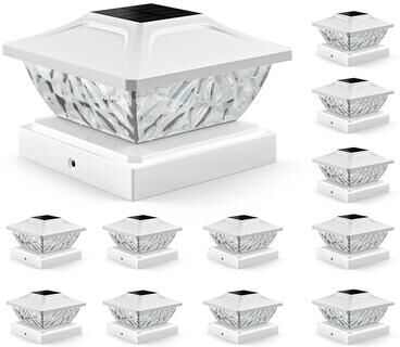 Uplift Picks Solar Post Lights Outdoor Deck And Fence Post LED Garden Lights 12 Packs