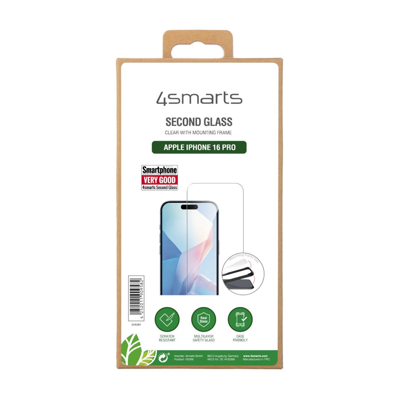4smarts Second Glass mit Montagerahmen für Apple iPhone 16 Pro