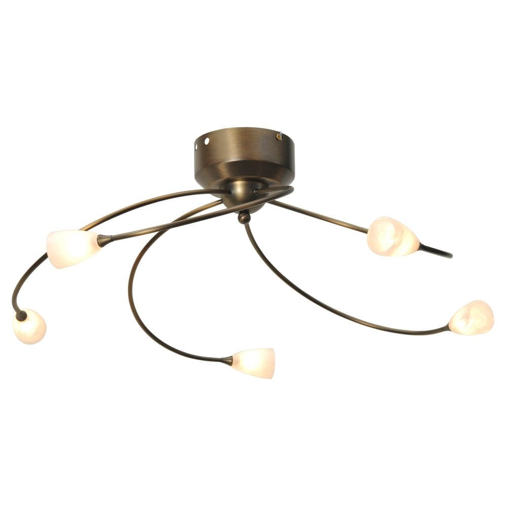 Masterlight Molto 2 LED Plafondlamp - 5-lichts - Bronsbruin - B: 63 cm, D: 28 cm