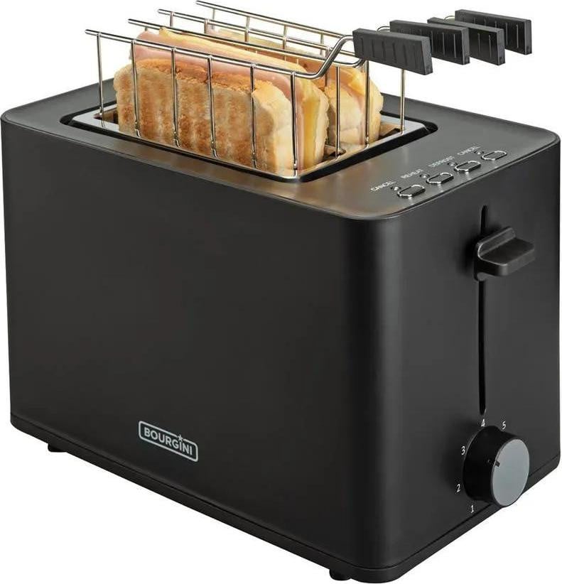 Bourgini Keukenmachine 850 W met 2 messen en draaibare hendel, zwart