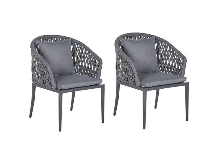 GARTENSTUHL 2er-Set Aluminium grau Lipari