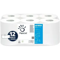 Papernet, Toilettenpapier, Toilettenpapier Grossrolle Werra Tissue Mini weiss 2-lagig 12 Rollen/Paket, 170 m, 557 Blatt (12 Stk.)