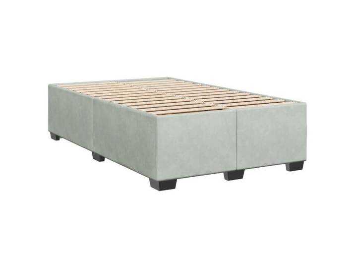 ZENCO*Lit adulte double - 120 x 190 cm - Structure/Cadre de lit - sans matelas - gris clair 120 x 190 cm velours H68152