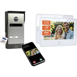 m-e modern-electronics ALL-V10S-2M7W-IPS Video-Türsprechanlage 2-Draht, WLAN Video-Inneneinheit Edelstahl (gebürstet), Weiß 41529