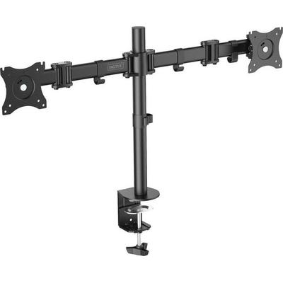 Digitus DA-90349 Monitor-Tischhalterung 2 Display(s) 38,1cm (15') - 68,6cm (27') Schwarz Drehbar, Höhenverstellbar, Neigbar