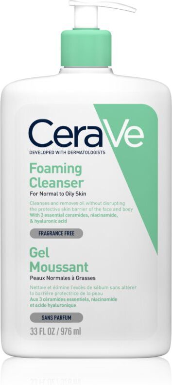 CeraVe Cleansers Foaming Cleanser Reinigungsschaumgel für normale bis fettige Haut 976 ml