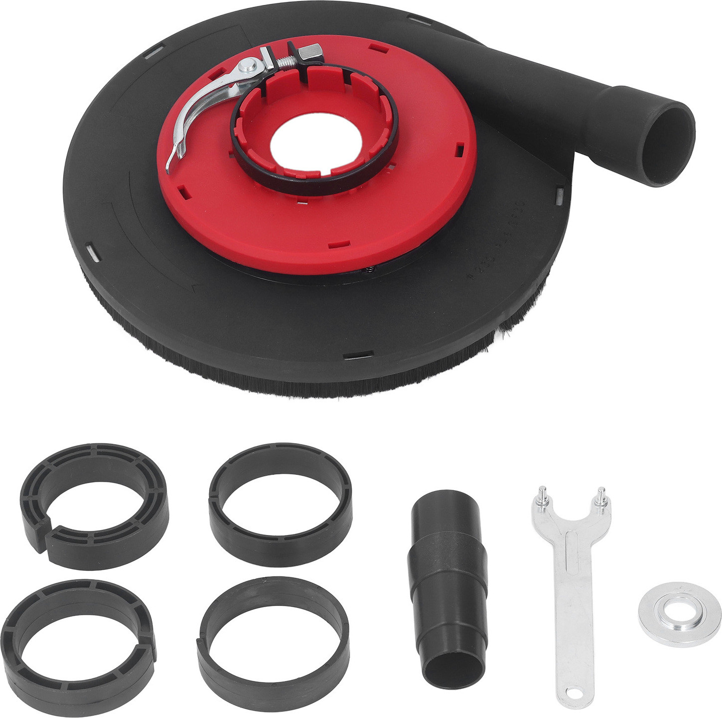 Gistuch Platte Stofafzuiging voor Haakse Slijpmachine, 230 mm, Rood/Zwart