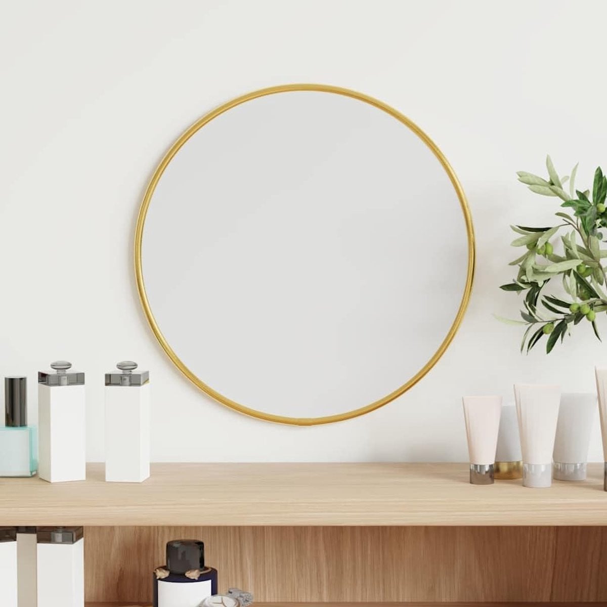 Ronde Wandspiegel Goud - Decoratieve Spiegel voor Interieurdecoratie - Diameter: 30 cm