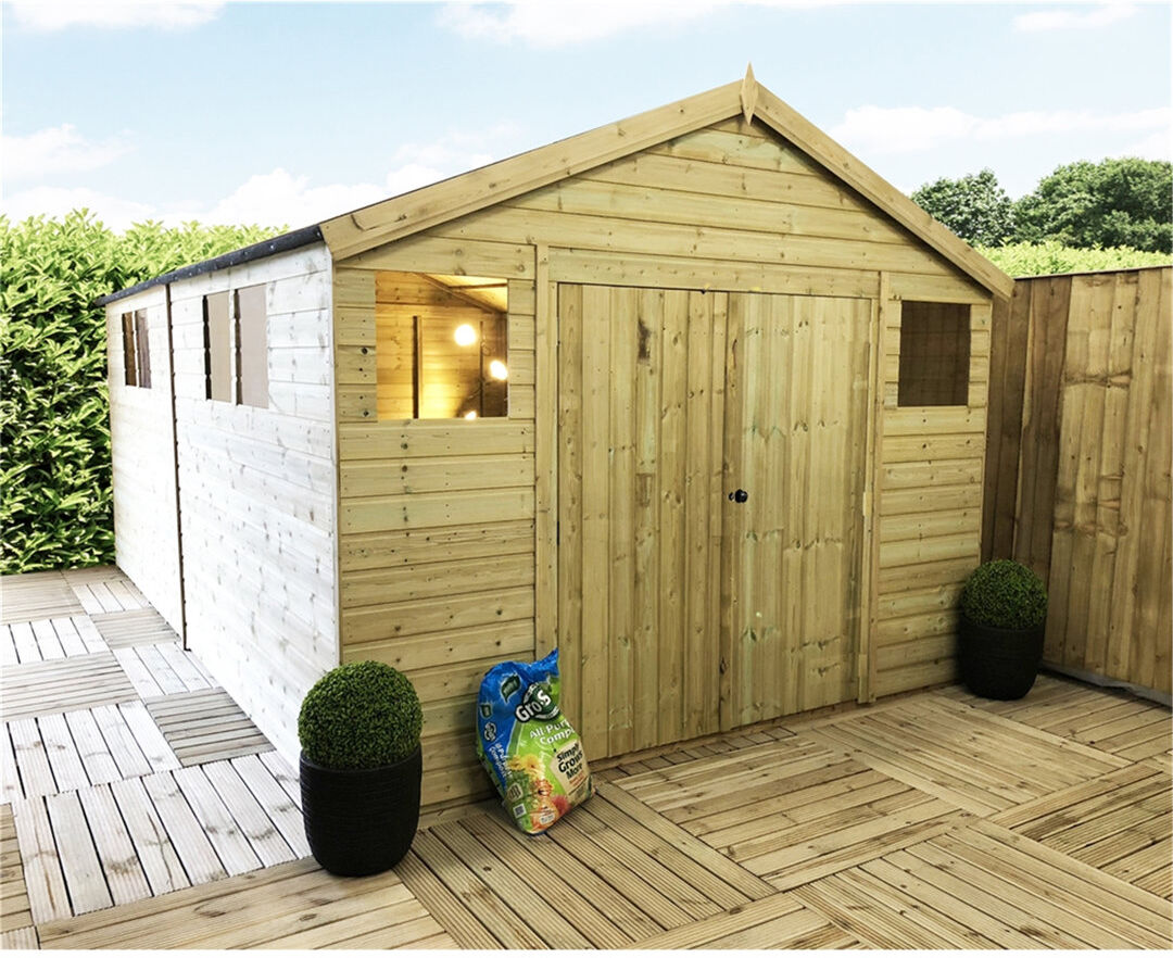 Dakota Fields Izola Solid Wood Garden Shed Natural 10 ft. W x 10 ft. D
