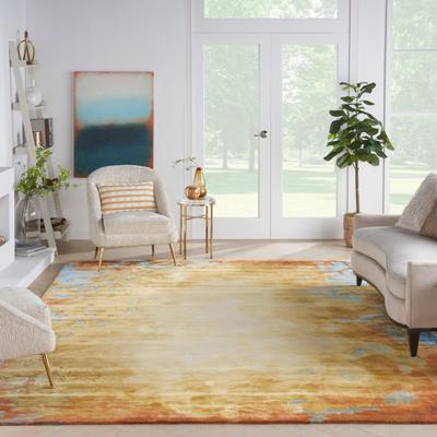 Nourison Prismatic Modern Abstract Golden Yellow Multicolor Area Rug