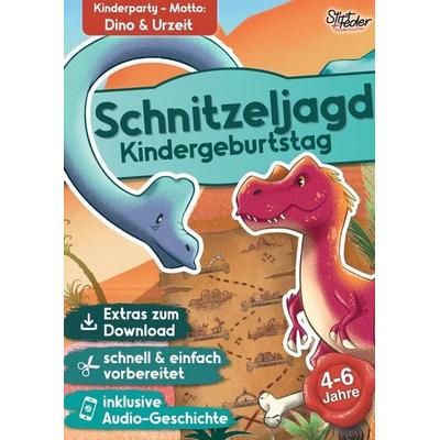 Schnitzeljagd Kindergeburtstag mit Audio-Geschichte 'Auf den Spuren des Dinosaurier-Schatzes' für Kinder von 4-6 Jahren, Taschenbuch von Sarah Siefer,
