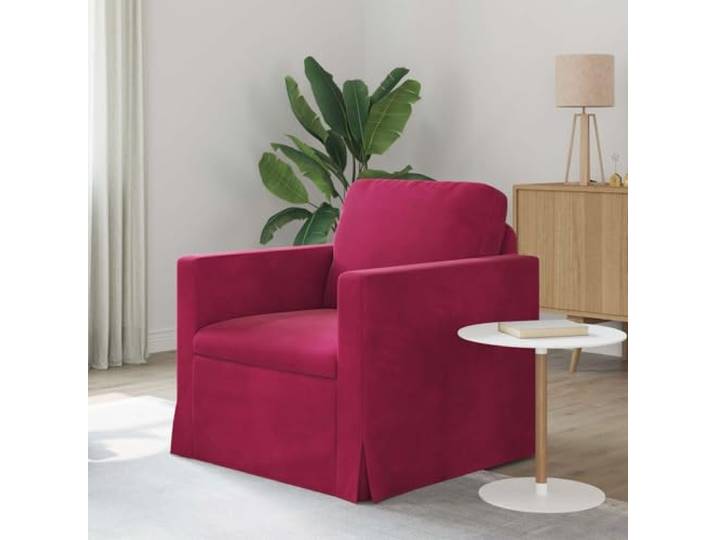 KGHERMDF Sofa Weinrot 78x78x80 cm Samt mit Metallrahmen und Holzarmlehnen Modular, zweigeteilt, Plastikfüße, pflegeleicht, modernes Design, vielseitig