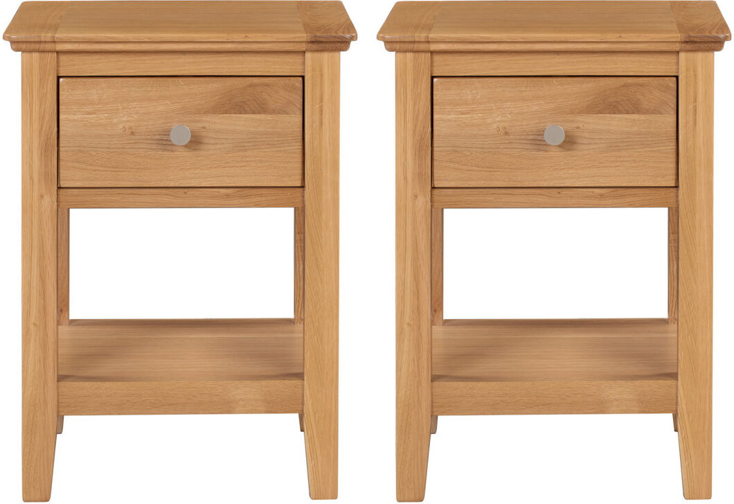 Fernleaf Elaina Four Leg Rectangular Side Table Set Natural Wood 55cm H X 40cm W X 35cm D