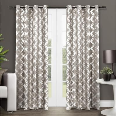 ATI Home Modo Metallic Geometric Grommet Top Curtain Panel Pair