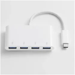 D2 Diffusion Hub USB-C 4 ports USB 3.0 pour PC, PC portable et MacBook (USB-C, 4 Ports), Dockingstation + USB Hub, Schwarz