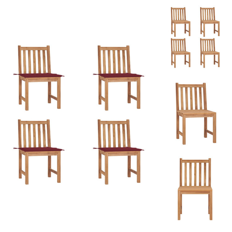 vidaXL Gartenstühle 4 Stk. mit Kissen Massivholz Teak - Gartenstühle