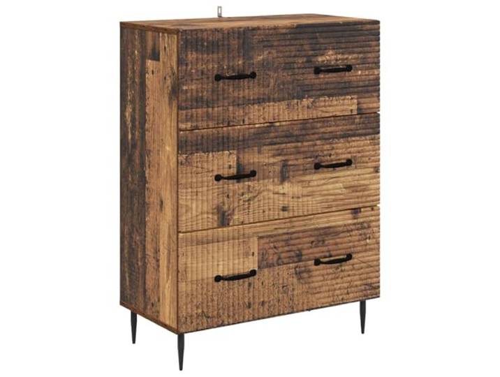 HKTMGDNG Kommode Schubladenschrank Vintage 66x34,5x89,5 cm Holzwerkstoff Funktionaler Beistellschrank im Vintage-Design mit 3 Schubladen und Metallgriffen, schafft Ordnung im Wohnzimmer.